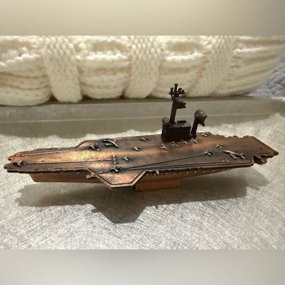 Vintage Aircraft Carrier Ship Pencil Sharpener – Bronze Tone – New - Picture 13 of 17